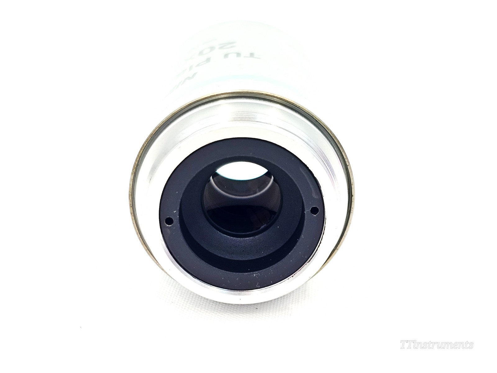 Nikon TU objective lens side view showing optical construction and threading