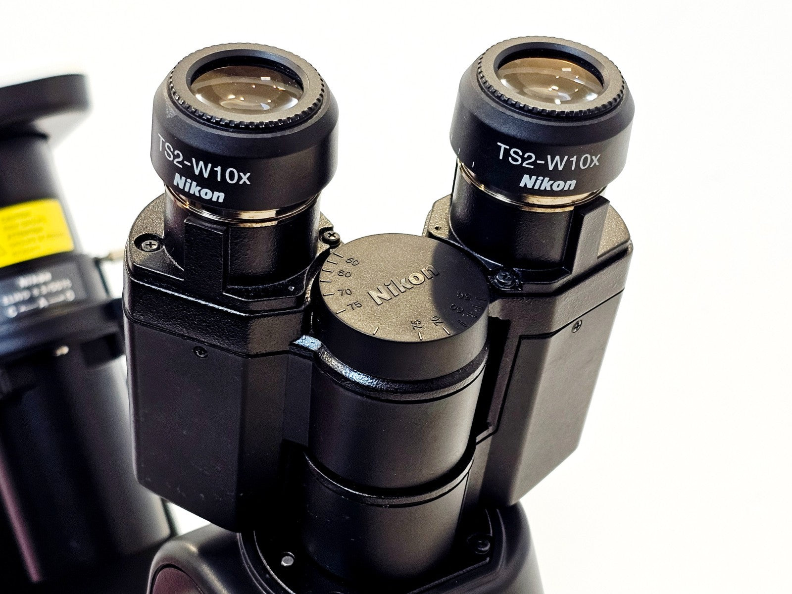 Nikon Eclipse microscope condenser and substage controls close-up