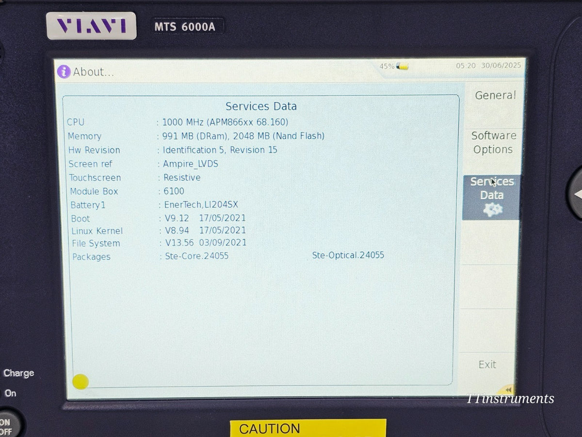VIAVI MTS 6000A V2 Mainframe + 8126C FCOMP SM OTDR 1310/1550nm 47 dB High Power13