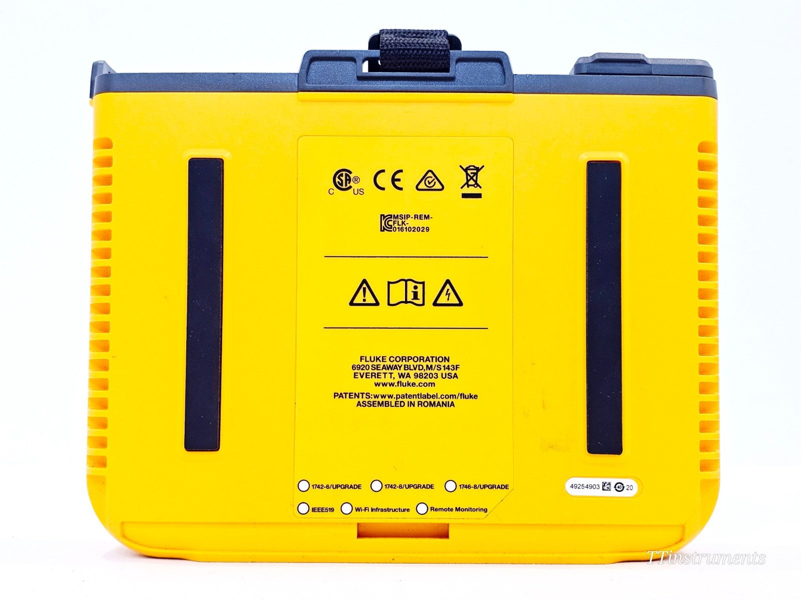 Fluke 1748 analyser top view showing connector and port layout