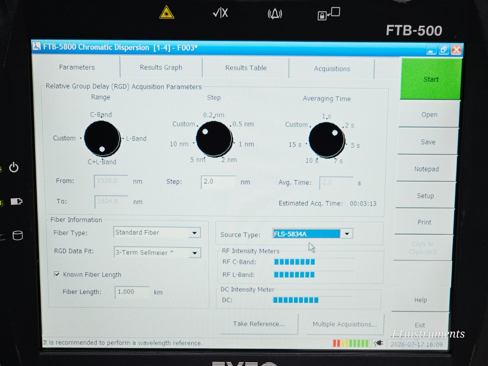 EXFO FTB-500 angled three-quarter view showing full unit condition