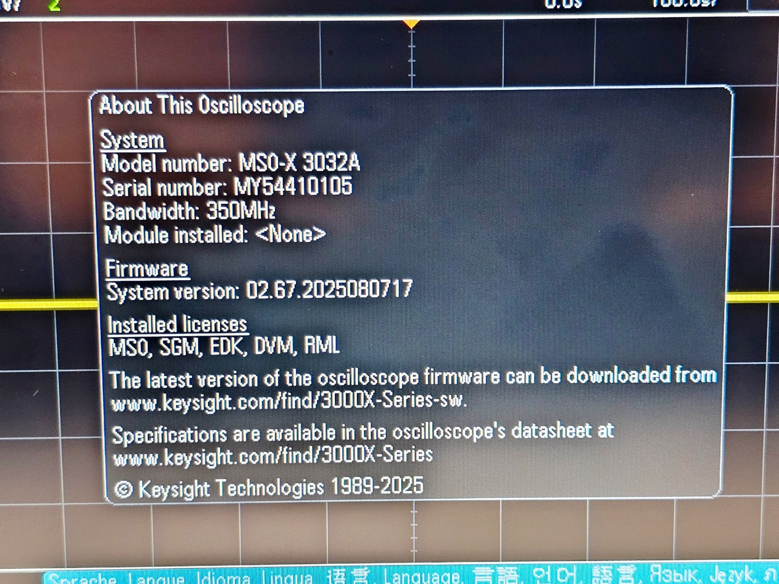 Keysight MSOX3032A 2+16CH 350 MHz Mixed Signal Oscilloscope MSO-X 3032A + N2140A