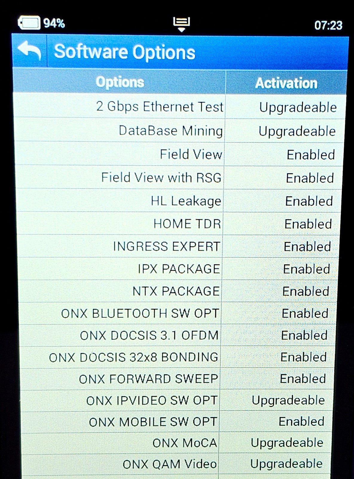 Viavi ONX-630 DSAM Meter DOCSIS 3.1 Loaded with Options ONX-CATV-D31-S-6520-121211