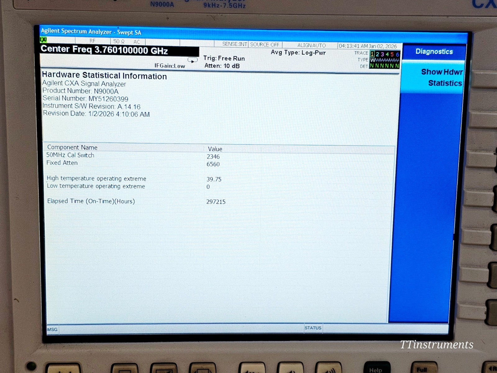 Conditional Cal Agilent Keysight CXA N9000A Signal Analyzer 7.5 GHz 507 P07 T06