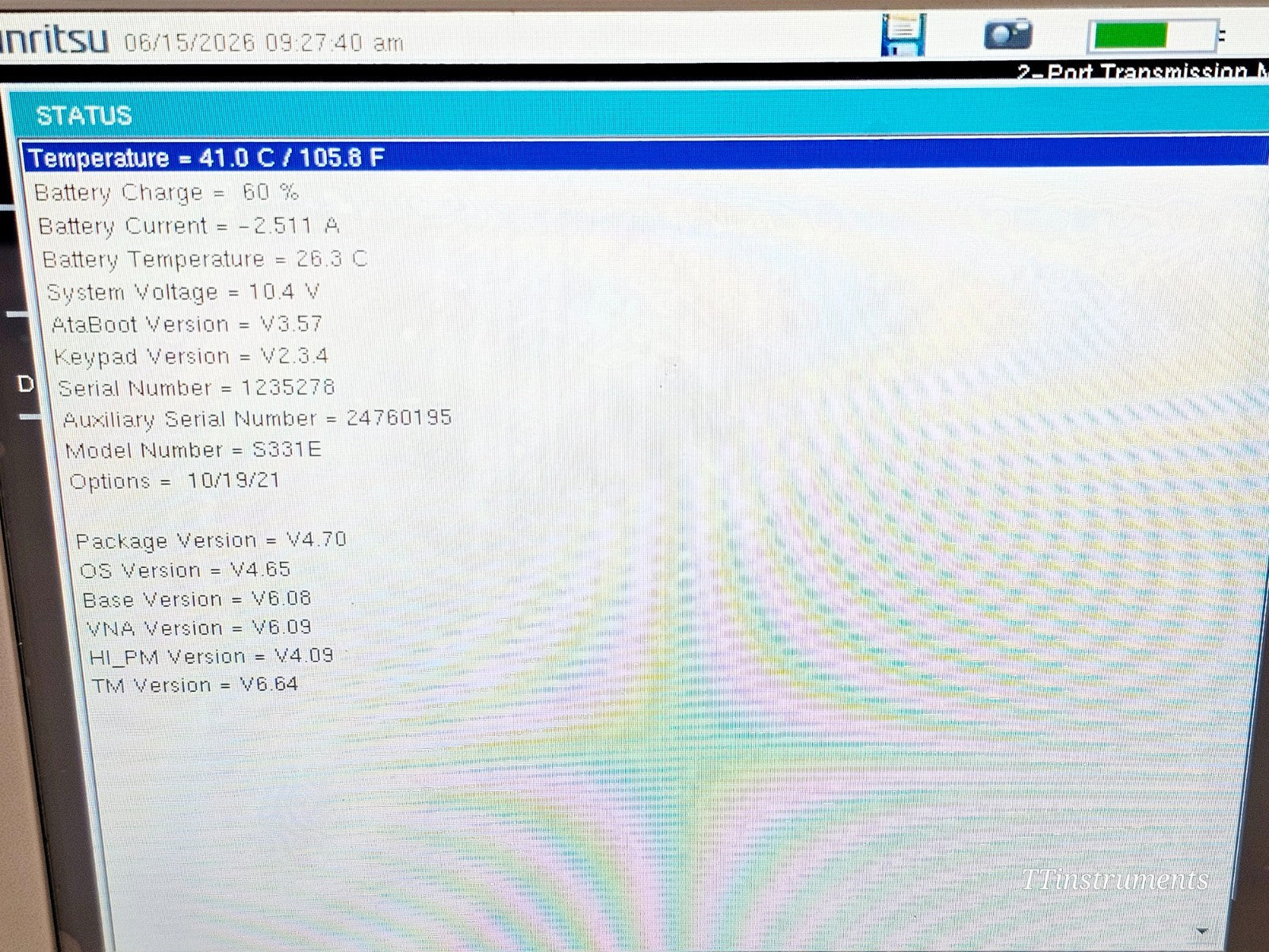 Anritsu S331E used RF analyzer function keys and navigation buttons