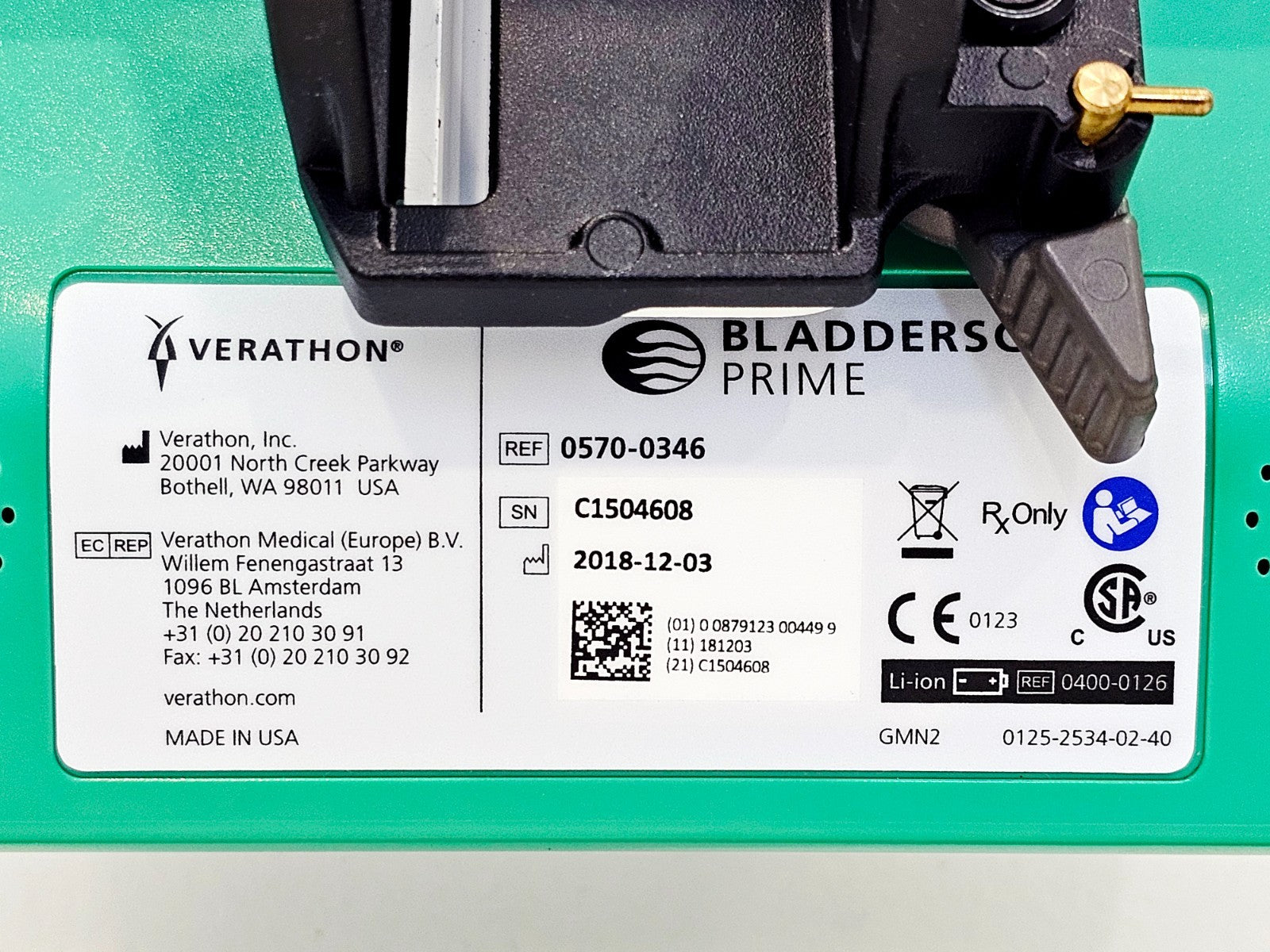 Verathon BladderScan control buttons keypad detail used ultrasound scanner
