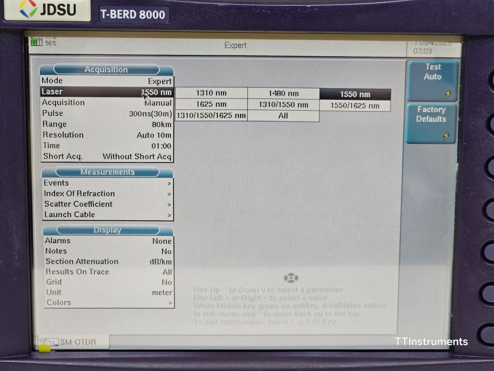 Calibrated Viavi JDSU T-BERD 8000 with CD PMD Analyzer 5083CD OTDR 81PMD