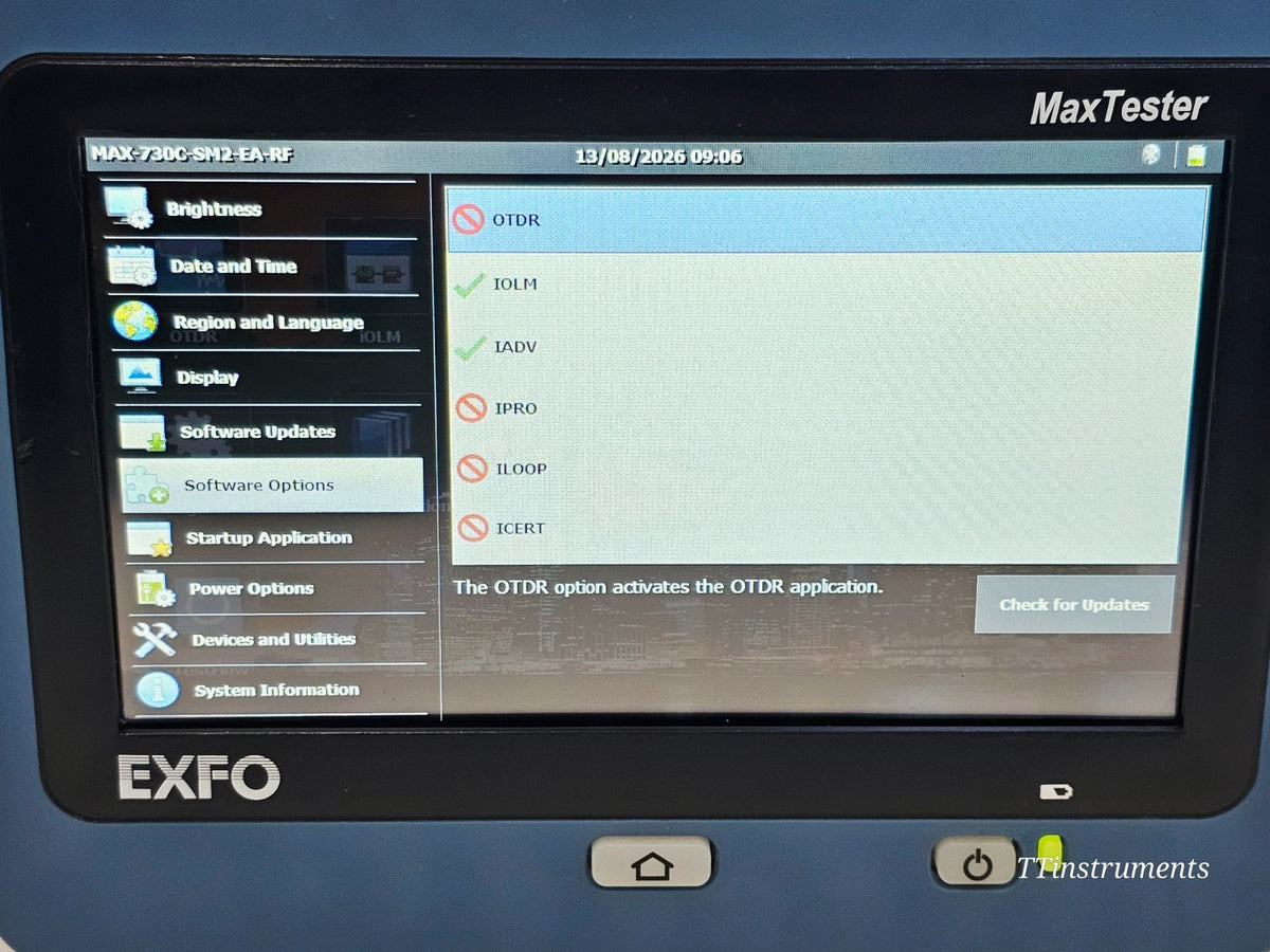EXFO MAX-730C-SM2 OTDR accessory and included items
