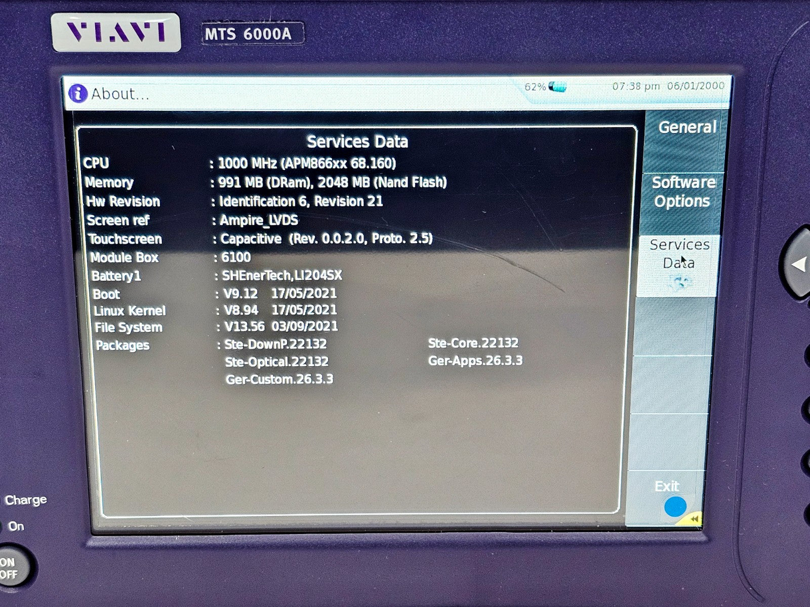 VIAVI MTS fiber tester housing and casing condition