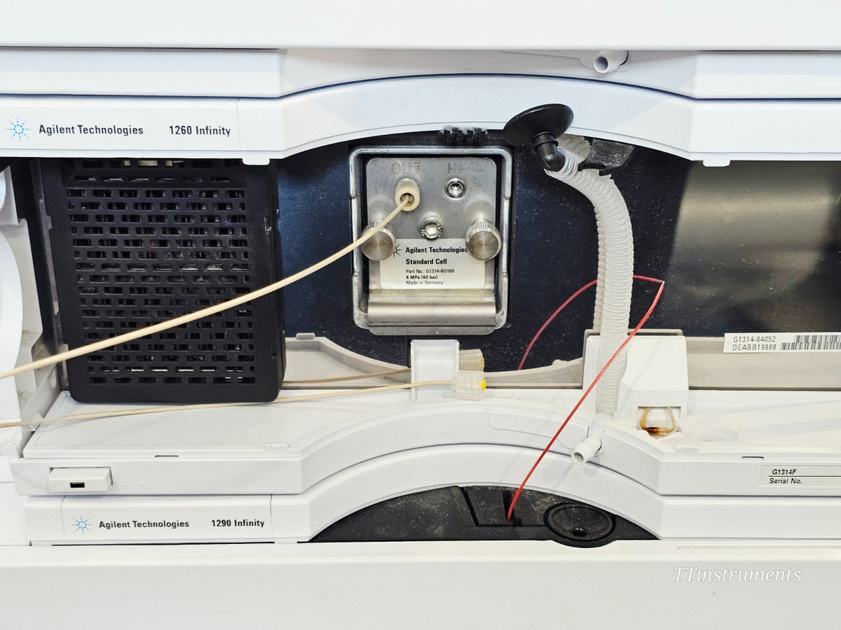 Agilent 1260 HPLC solvent inlet and degasser used chromatography