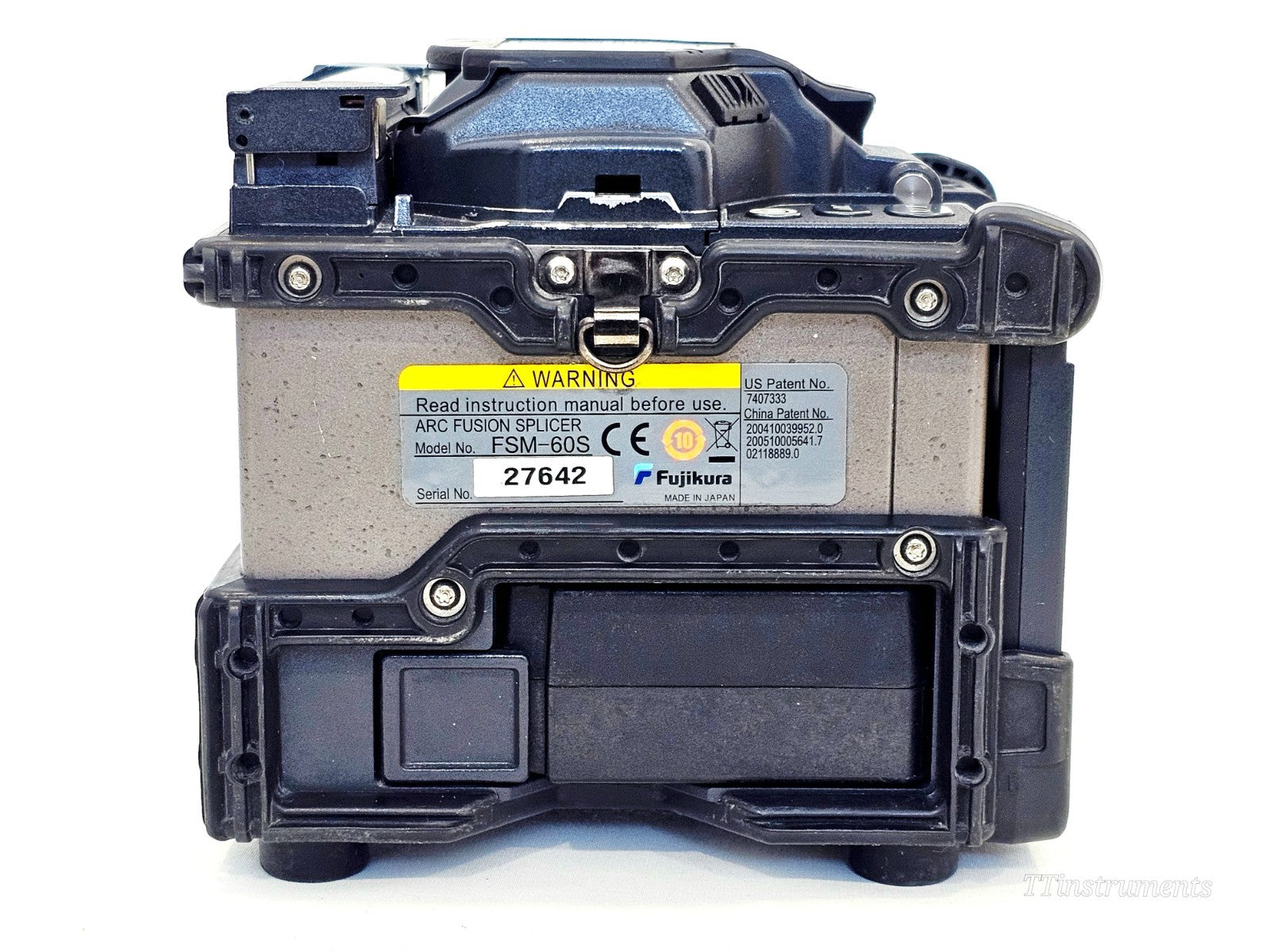 Fujikura FSM-60S fusion splicer LCD screen and control panel close-up