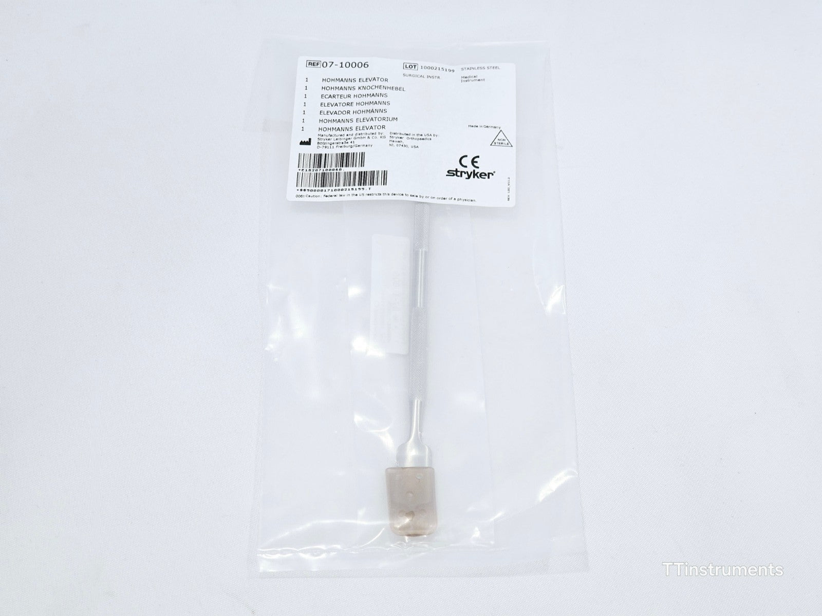 Stryker 07-10006 Hohmann Elevator/Retractor Double Sided Narrow Wide Orthopedic