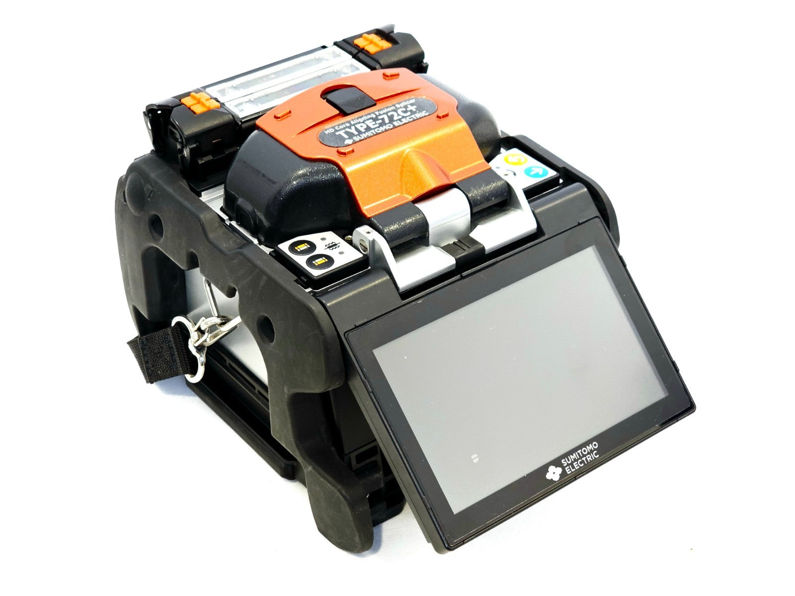 Sumitomo TYPE-72C+ fusion splicer front view with splicing chamber