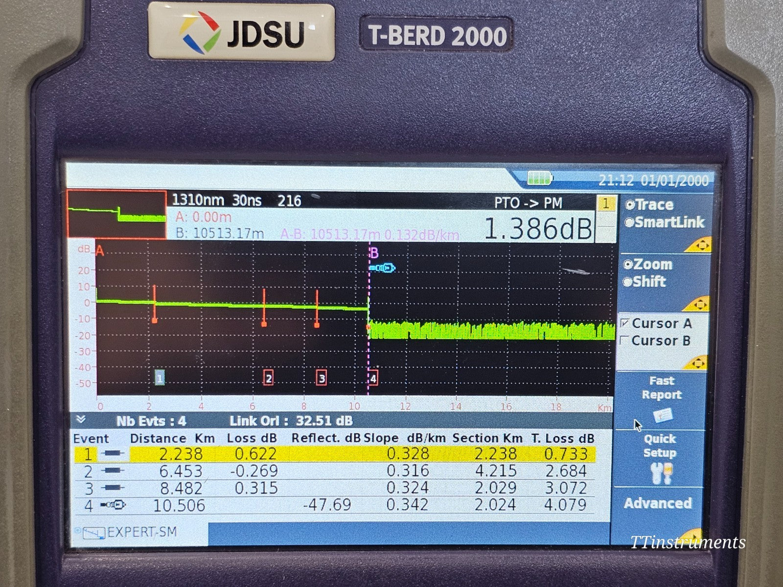 Viavi JDSU T-BERD 2000 + 4146 QUAD OTDR SM MM 850/1300 1310/1550 + P5000i Scope +MP-60
