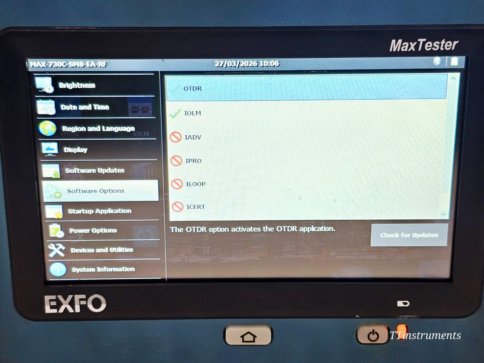 EXFO MAX-730C-SM8 SM OTDR iOLM MaxTester 1310/1550 & 1650 LIVE with PM + VFL10