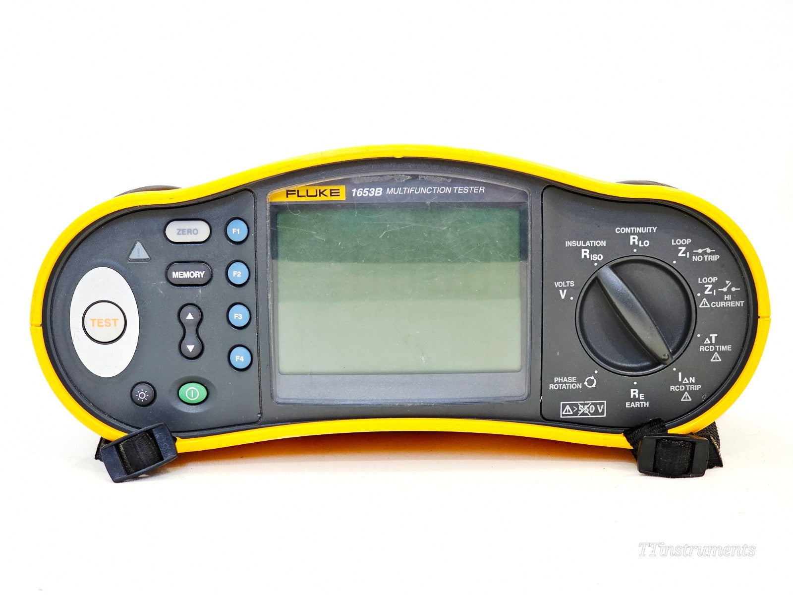 Fluke 1653B installation tester front panel display and controls