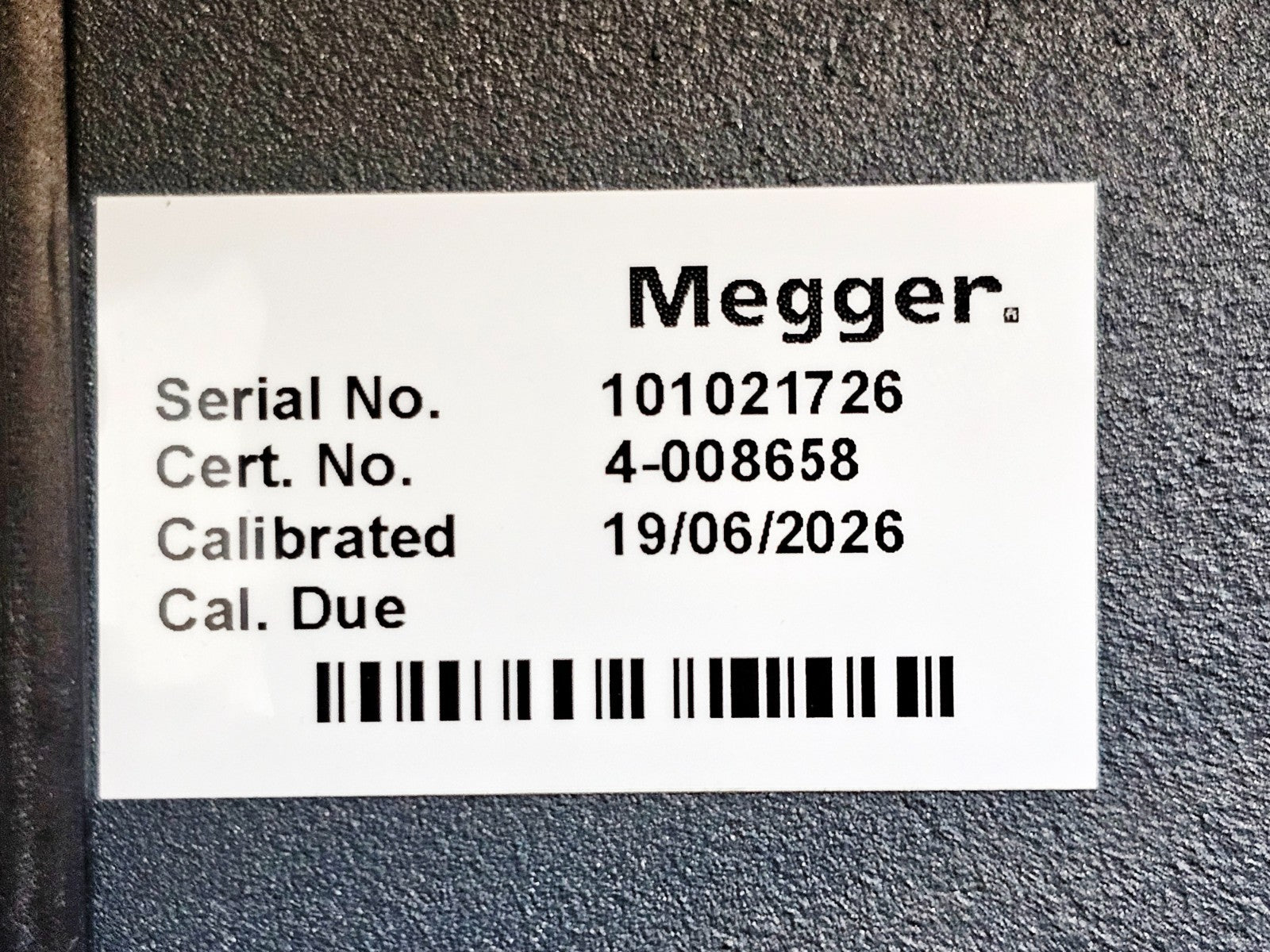 Megger DLRO200 side view showing connection ports and terminals