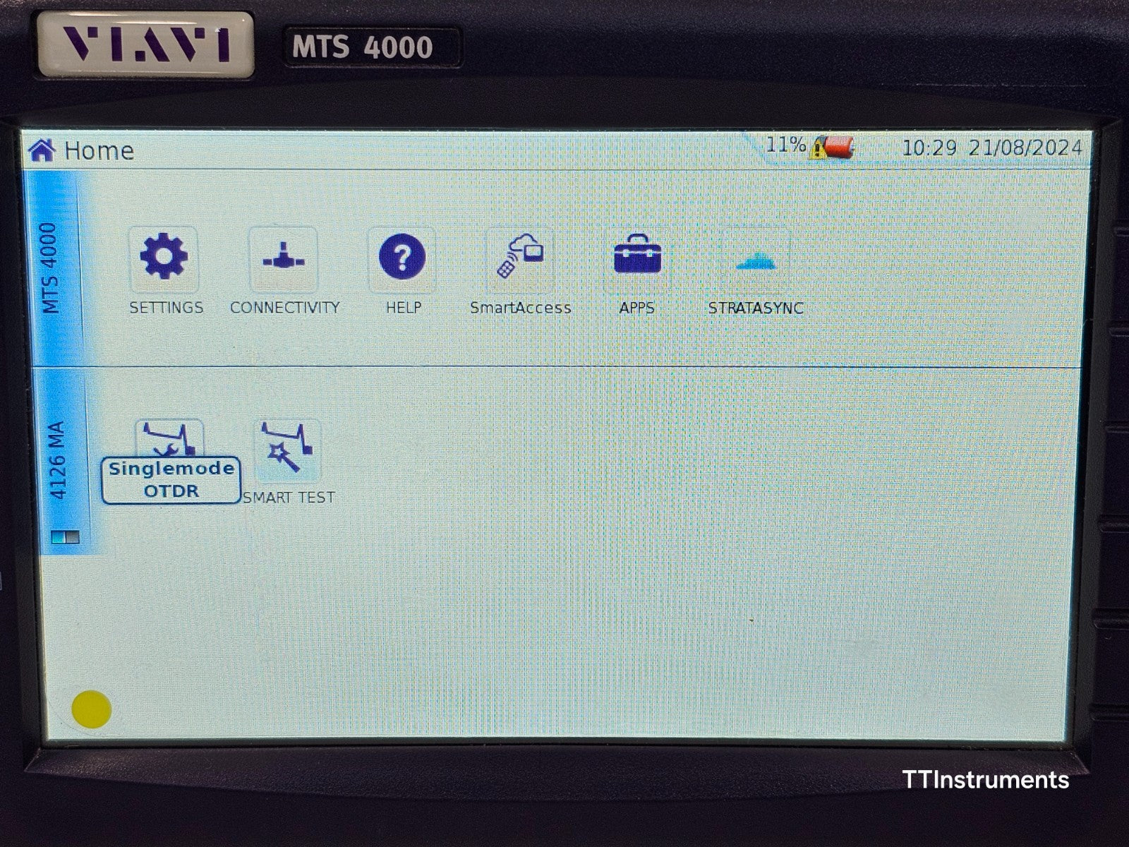 Viavi MTS 4000 Mainframe with PM/VFL & 4126 MA SM OTDR 1310/1550nm SC-APC