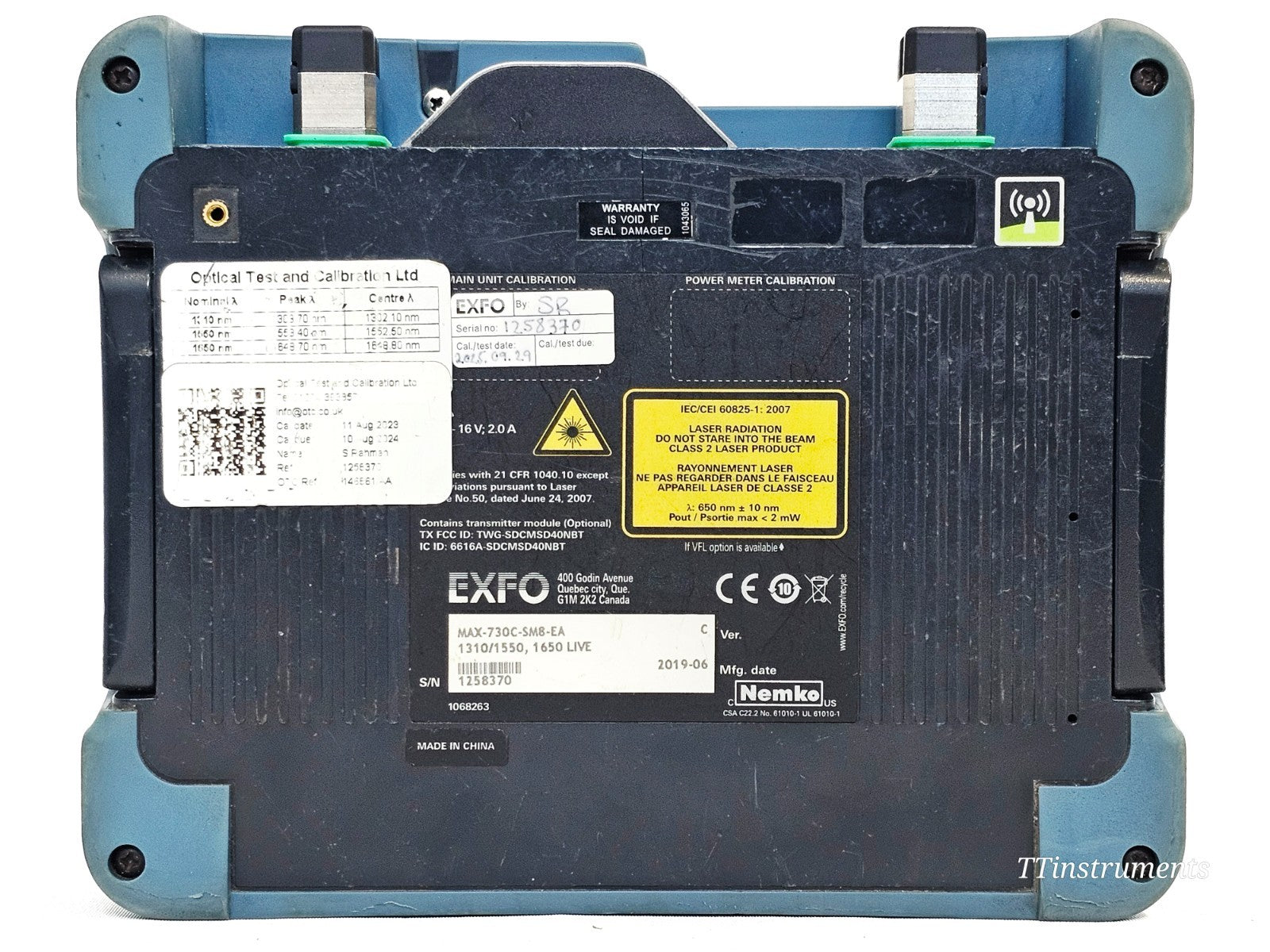 EXFO MAX-730C-SM8 MaxTester PON/Metro OTDR 1310/1550 1650 Live iOLM IADV + 430B4