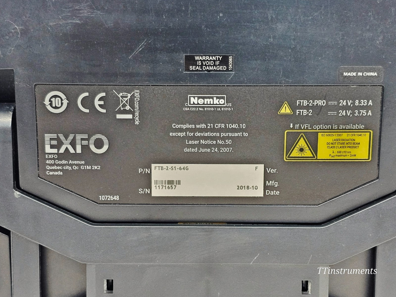 EXFO FTB-2 OTDR & OLTS FTBx-720C-SM1 1310/1550 + FTBx-945-SM1 FTBx-945 FTBx-720C8
