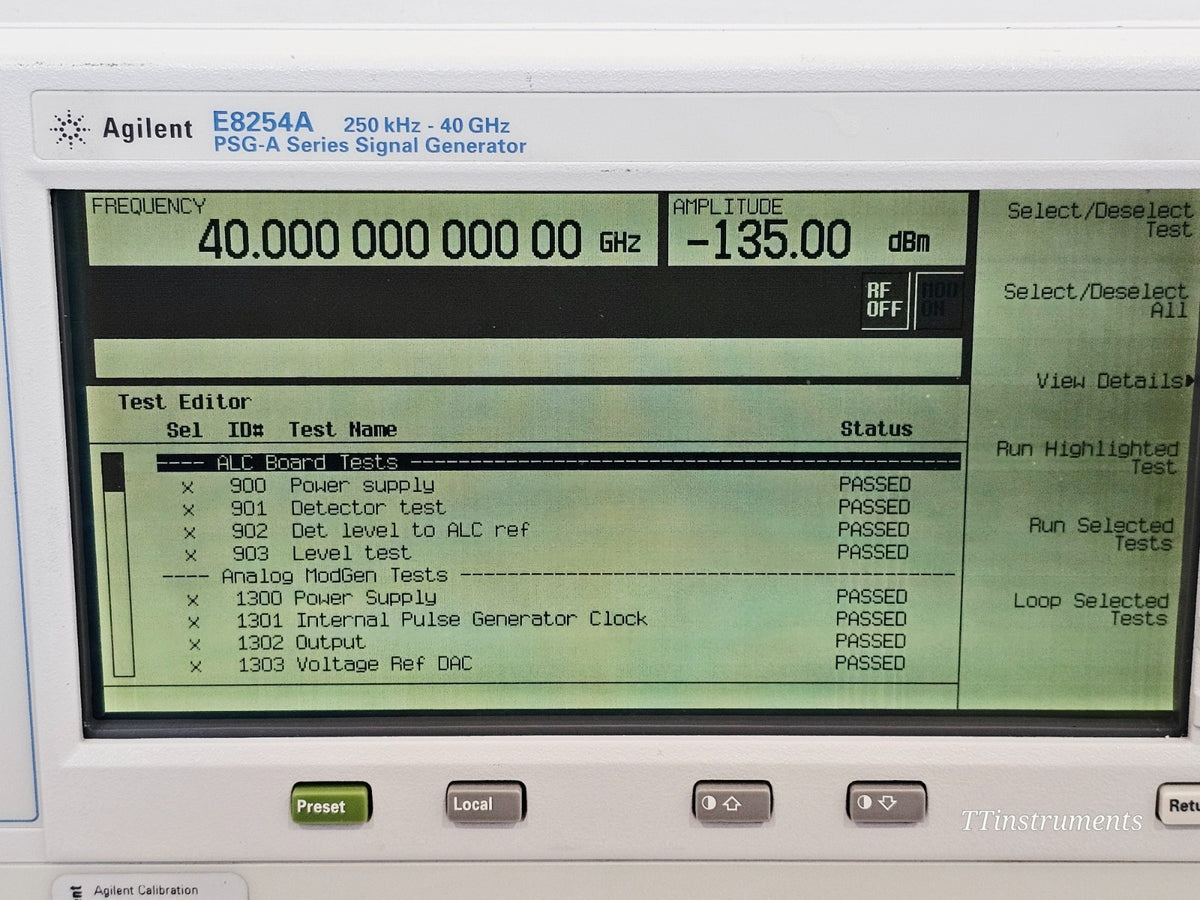 Agilent E8254A PSG-A Series 250 kHz - 40GHz Signal Generator 1E1 1EA UNJ12