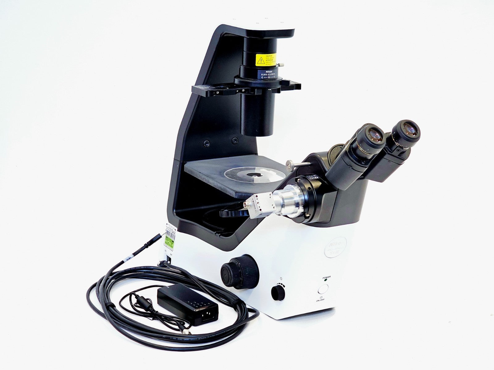 Nikon Eclipse used optical microscope full front view, laboratory upright microscope