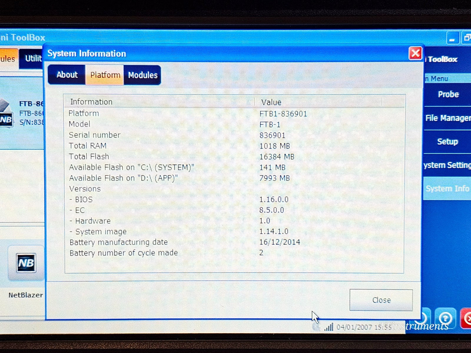 EXFO FTB-1 Mainframe with FTB-860 Ethernet Tester 1G RFC 2544 Ether SAM