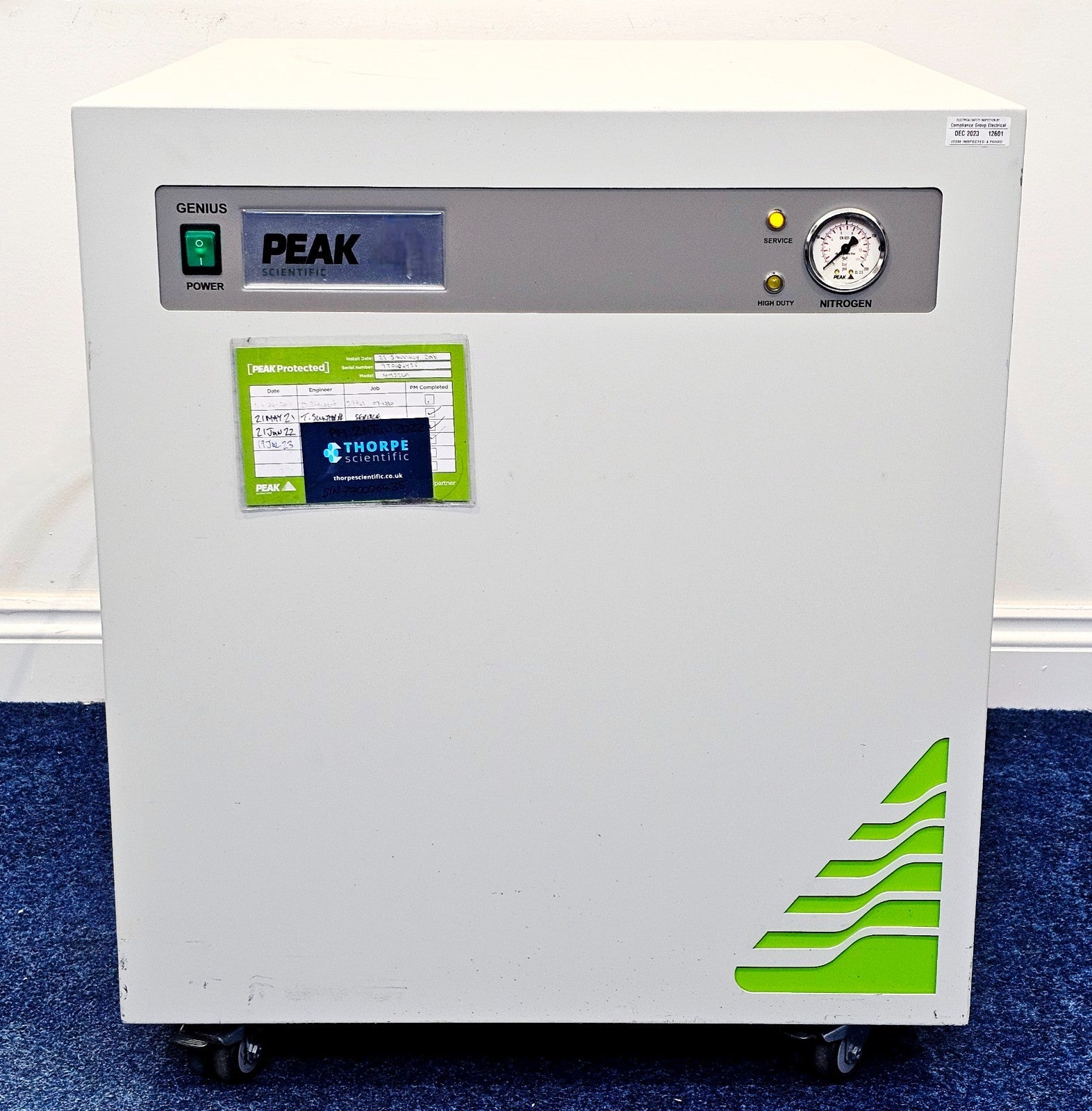 Peak Scientific Instruments Genius NM32LA Nitrogen Generator MFD 2018