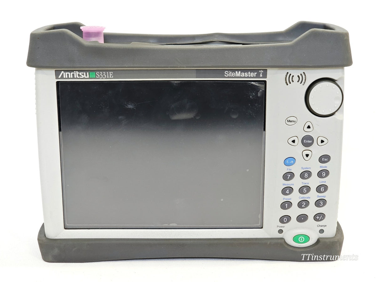 Anritsu S331E site master front panel view showing display screen and keypad