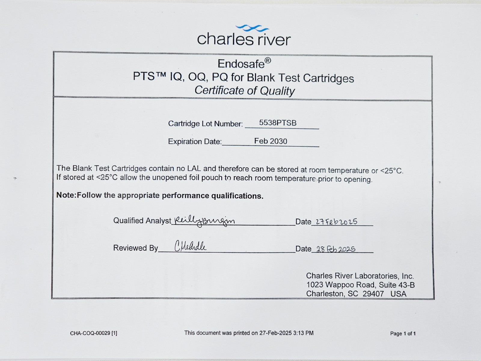 Calibrated Charles River Endosafe nexgen-PTS PTS150 Handheld Spectrophotometer