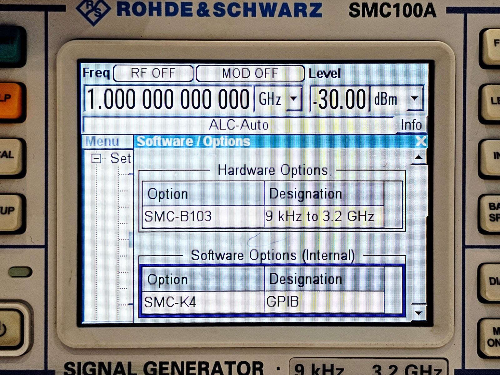 Rohde & Schwarz SMC100A 9 khz - 3.2 GHz Signal Generator SMC-B103 Option R&S SMC