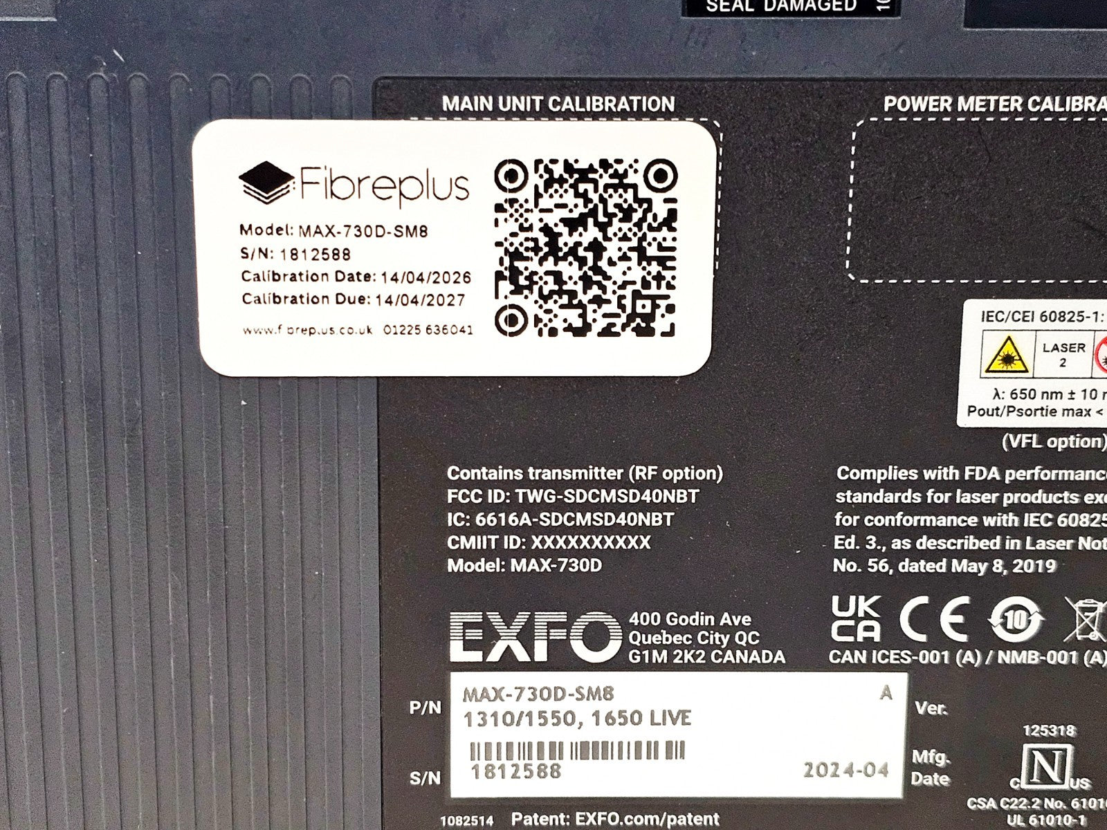 Cal'd EXFO MAX-730D-SM8 SM OTDR iOLM MaxTester 1310/1550/1650 LIVE + 430B Scope19