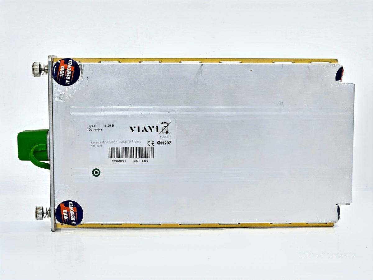VIAVI MTS optical tester bottom panel and label detail