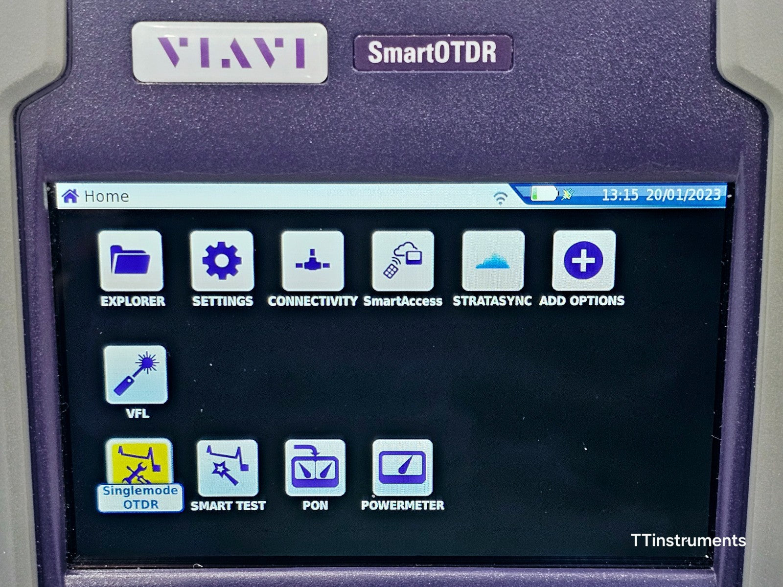 Viavi JDSU E118FA65PPM SmartOTDR 1650 nm 32 dB LIVE Filtered APC SM PON OTDR VFL
