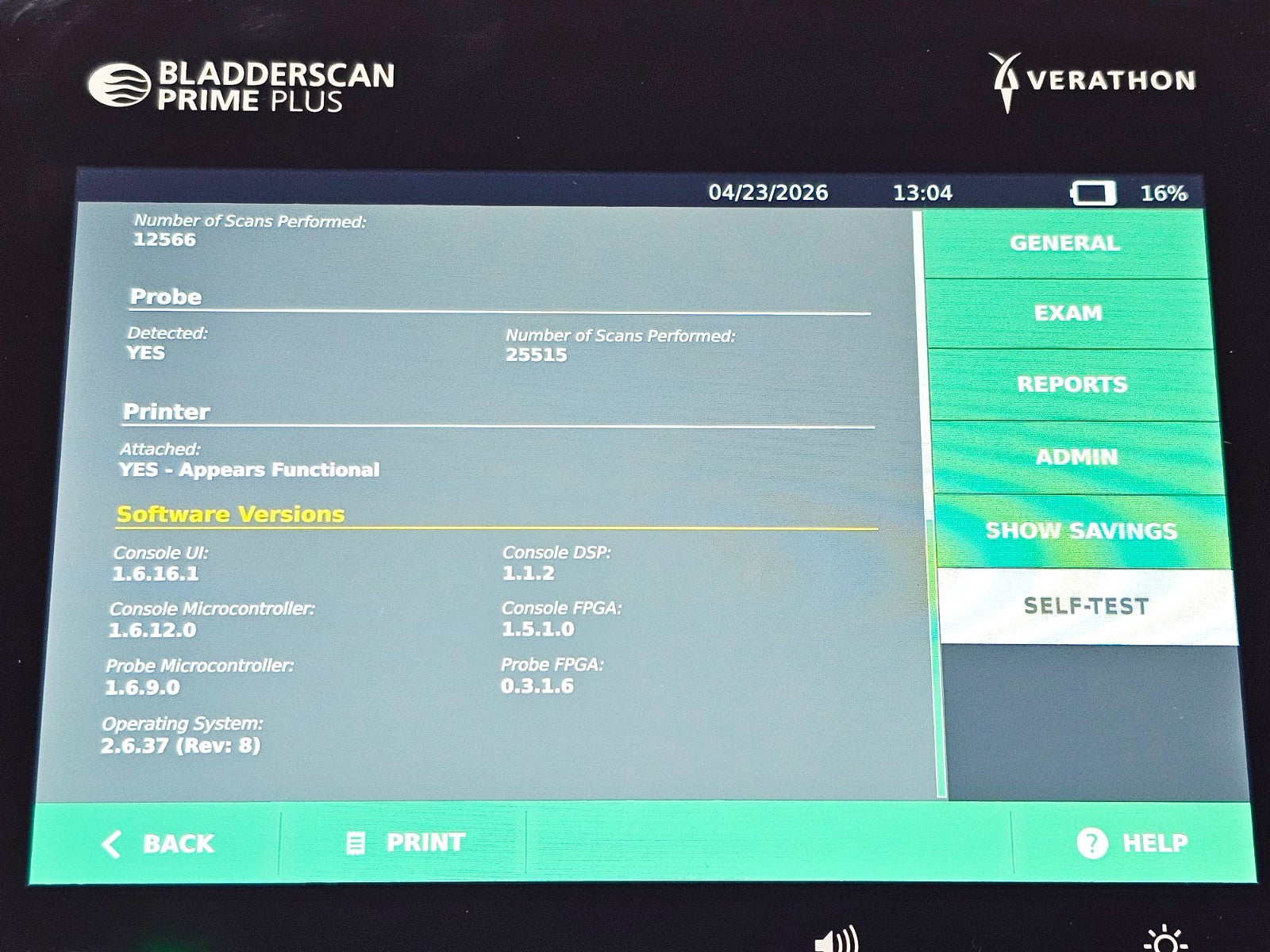 Verathon BladderScan full unit with probe used ultrasound scanner