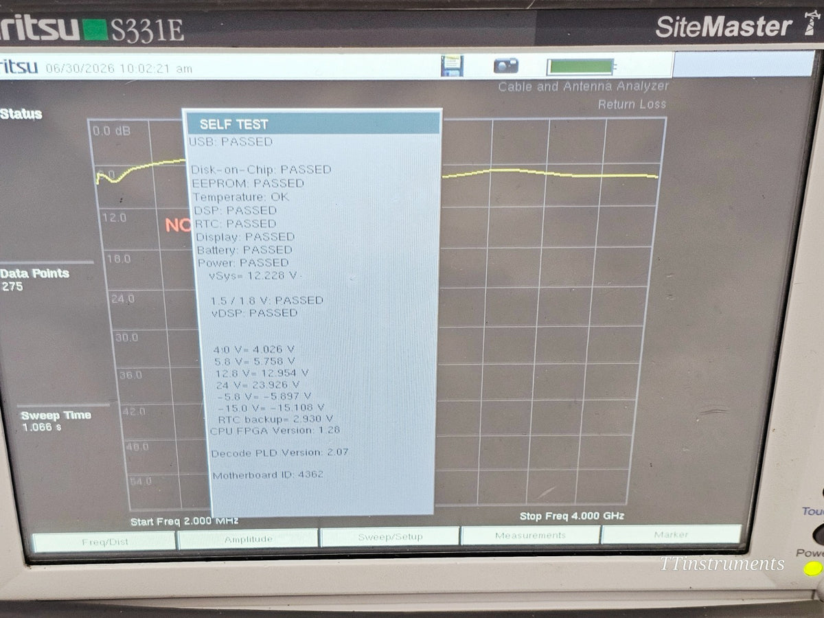 Anritsu S331E site master with protective rubber bumper detail