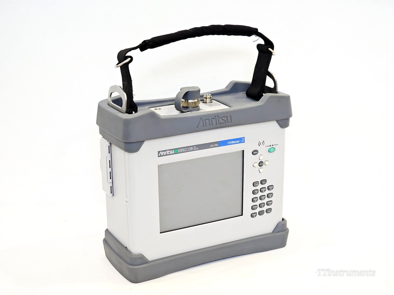 Anritsu MW82119B PIM analyser angled front view showing display and controls