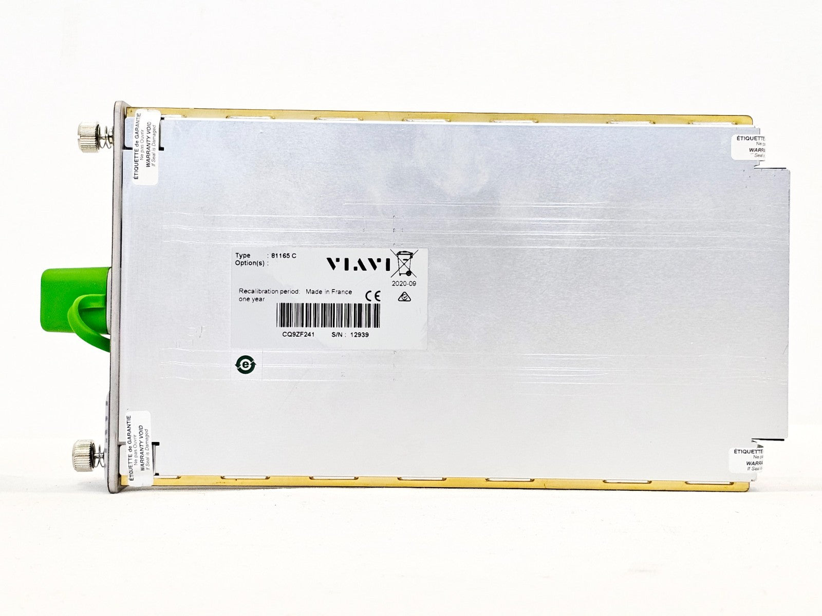 VIAVI MTS fiber optic tester bottom panel label