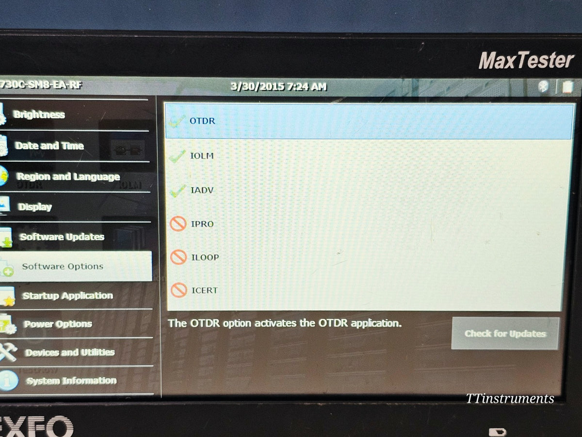 EXFO MAX-730C-SM8-EA MaxTester PON/Metro OTDR 1310/1550/1650nm iOLM IADV + PM11