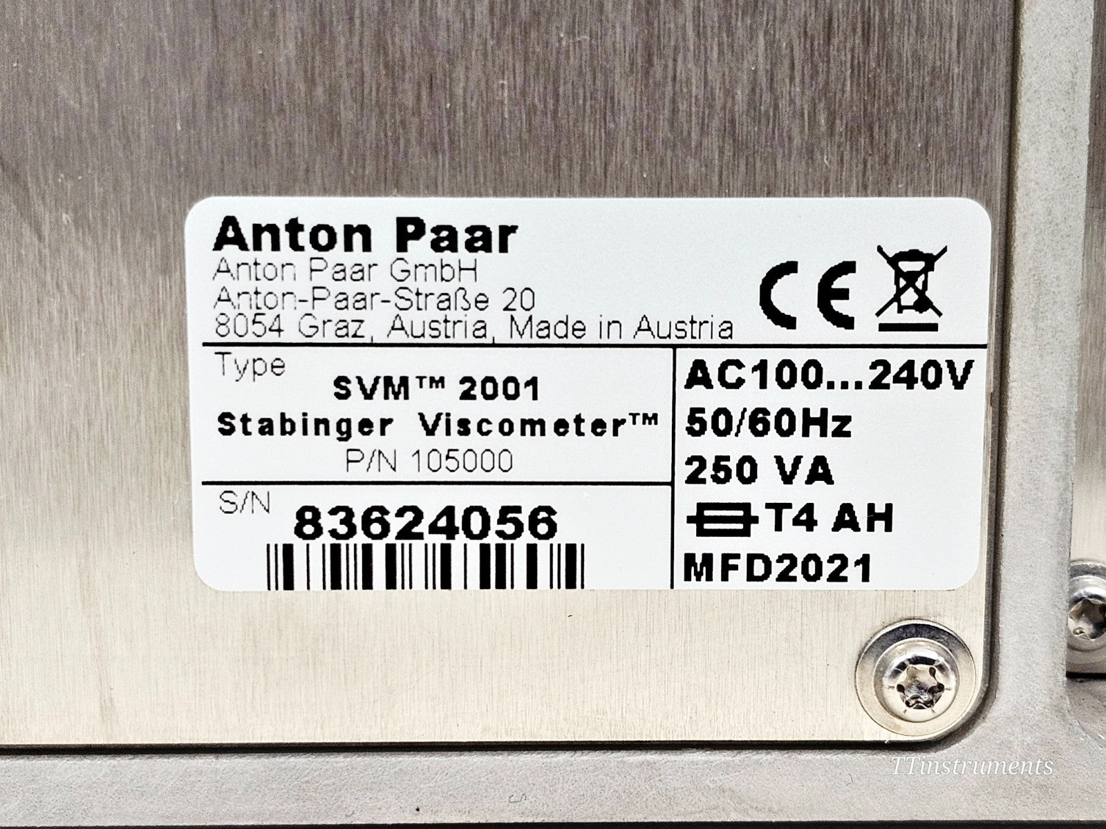Anton Paar viscometer port detail used test equipment