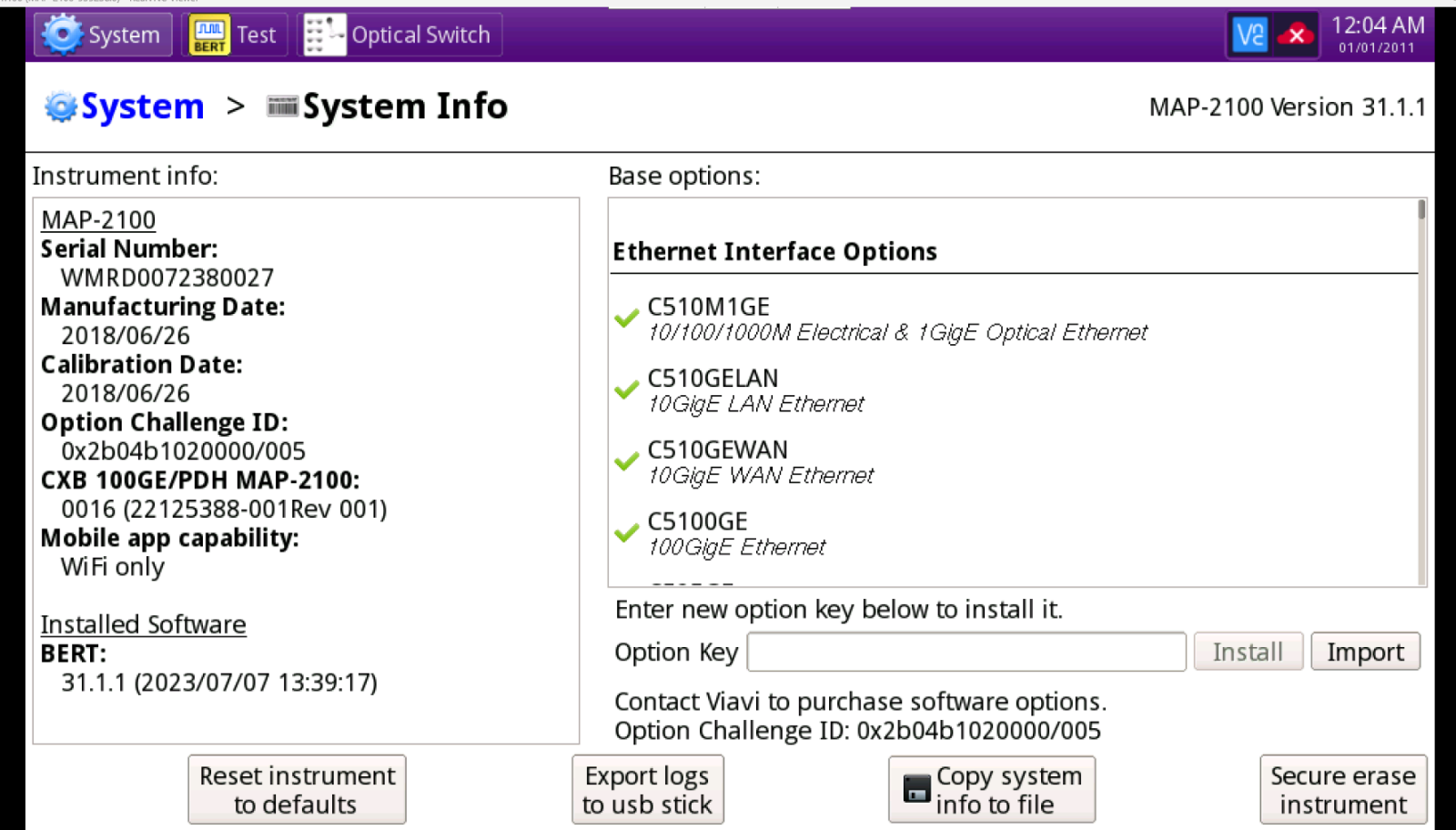 Viavi JDSU MAP-2100 1/10/100G Ethernet BER Remote Tester with Multiple Licences