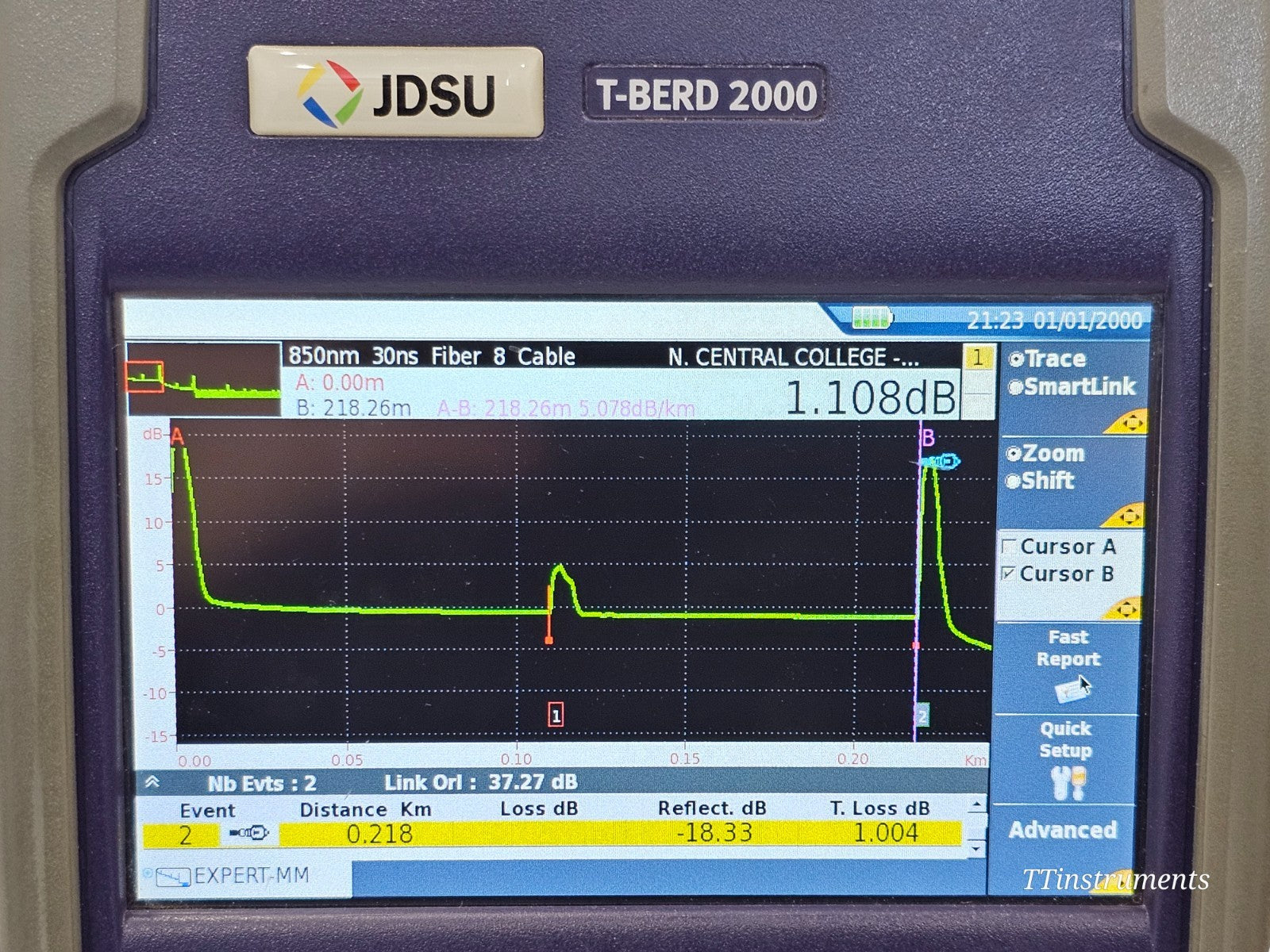 Viavi JDSU T-BERD 2000 + 4146 QUAD OTDR SM MM 850/1300 1310/1550 + P5000i Scope +MP-60