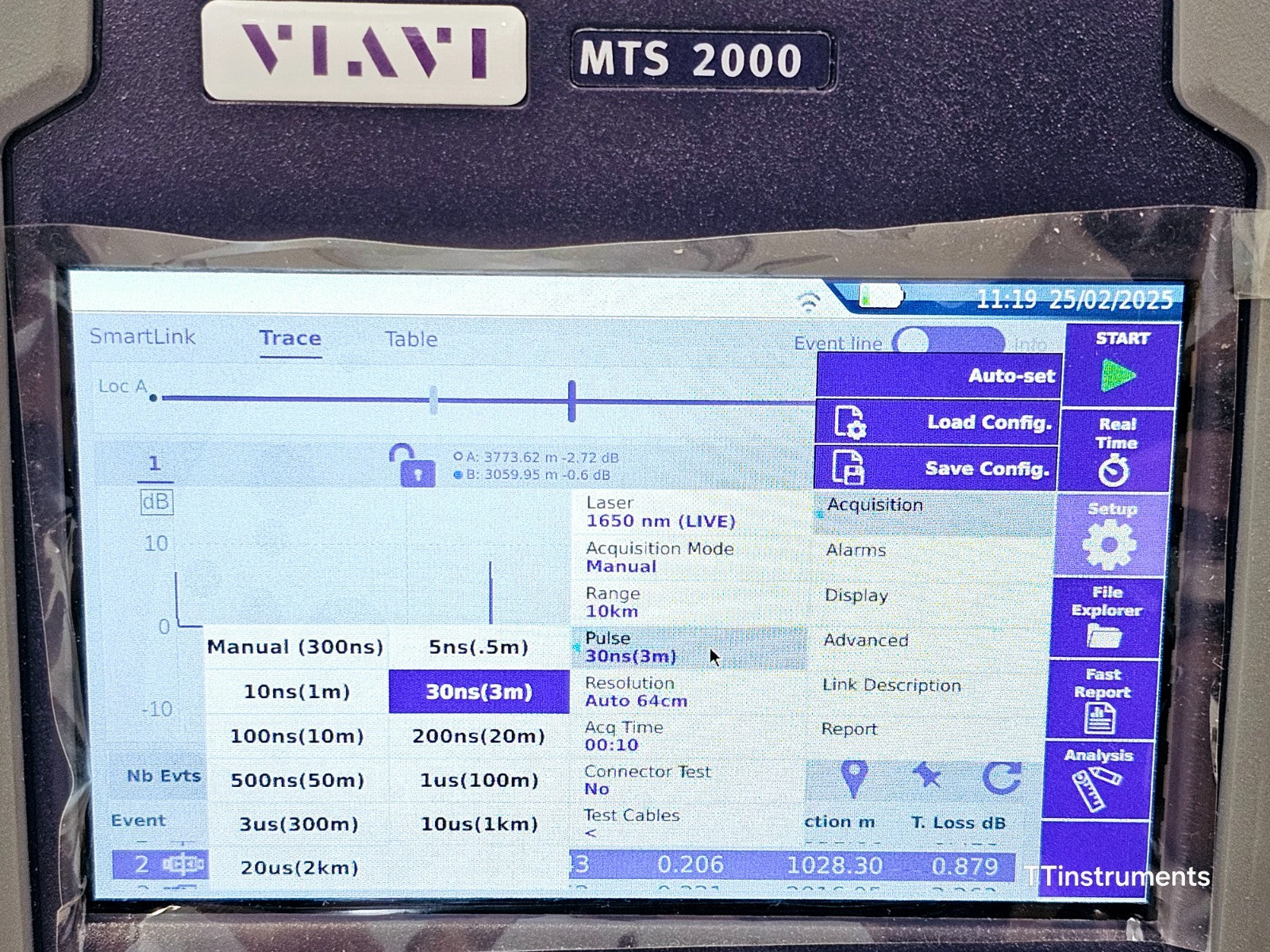 Viavi JDSU MTS 2000 V2 with 4138 FMA365 1310 1550 + 1650nm Live SM OTDR APC