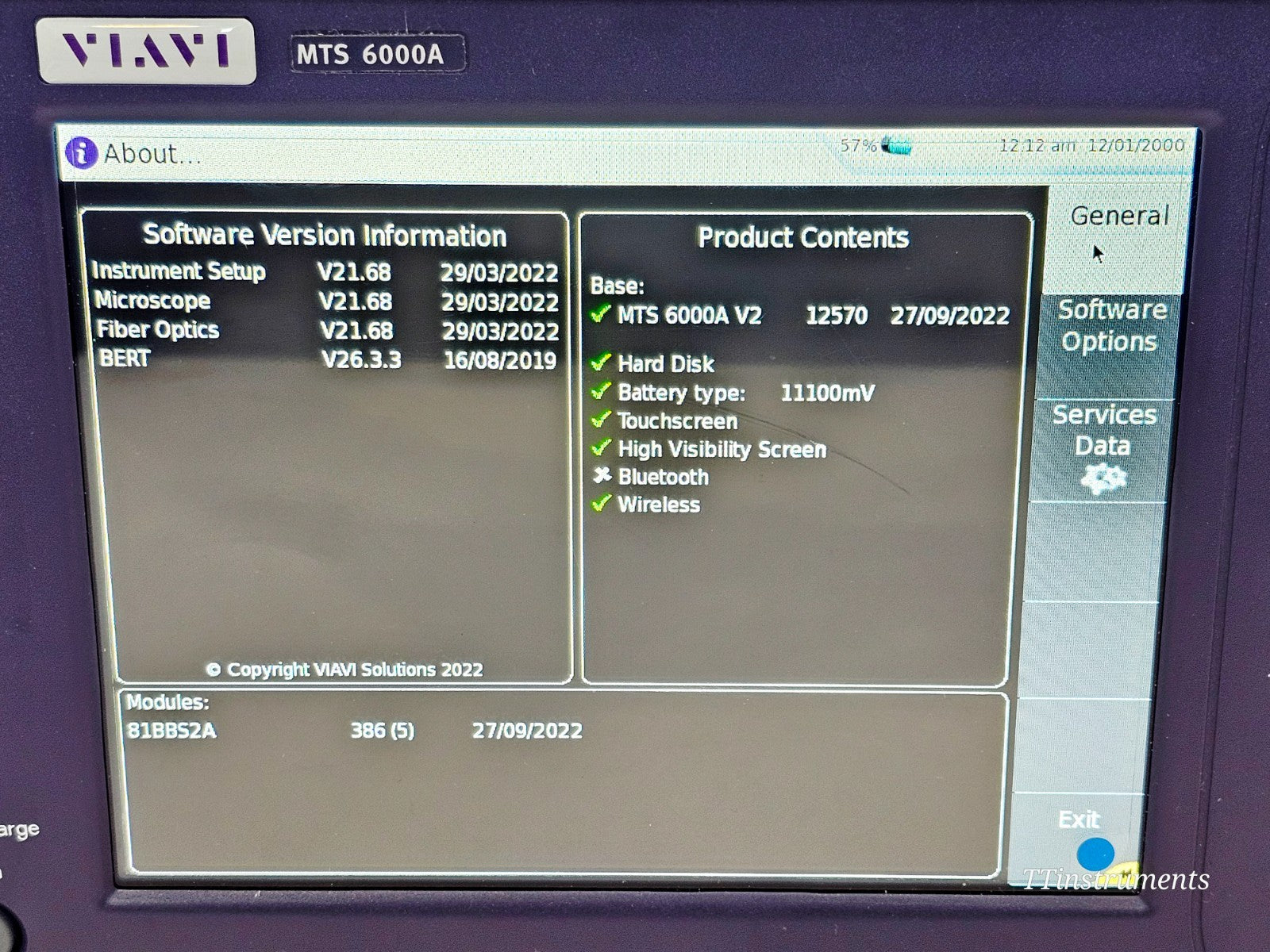 Viavi JDSU MTS 6000A with 81MRDISPAP CD PMD AP Dispersion Analyzer 1260-1640 nm22
