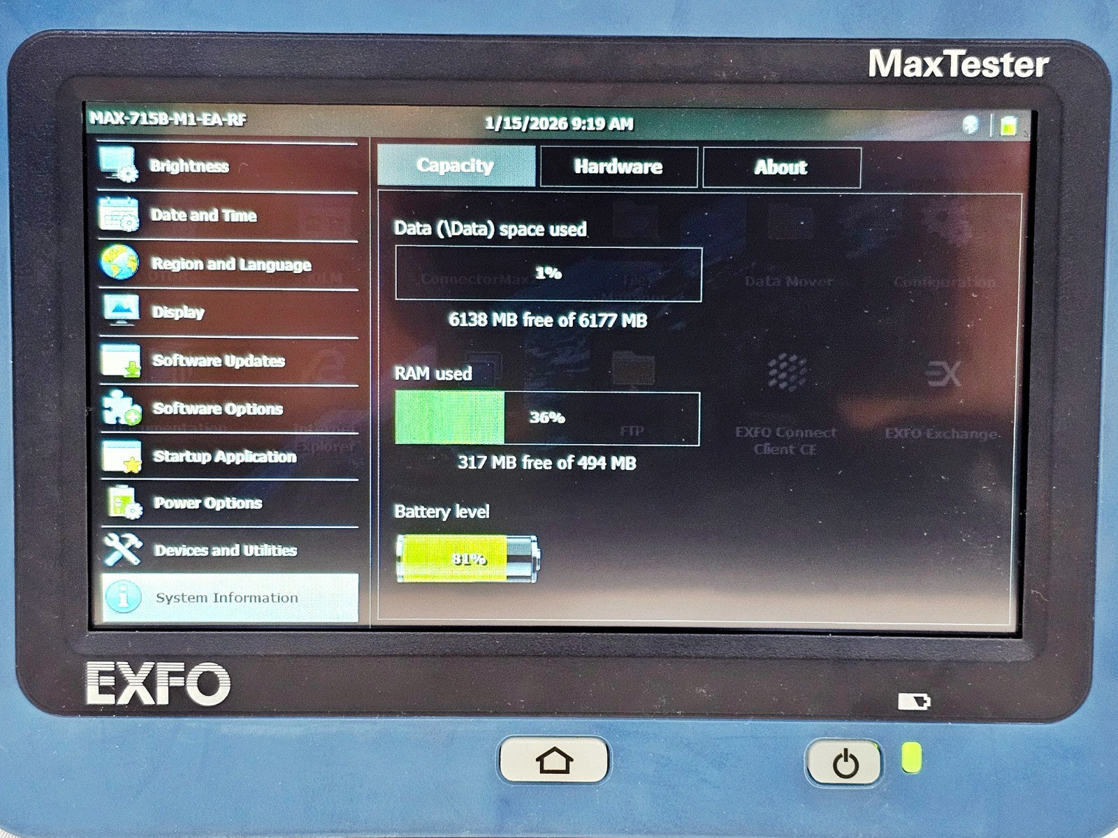 EXFO MAX-715B-M1 iOLM OTDR MaxTester 1310/1550 nm APC SM