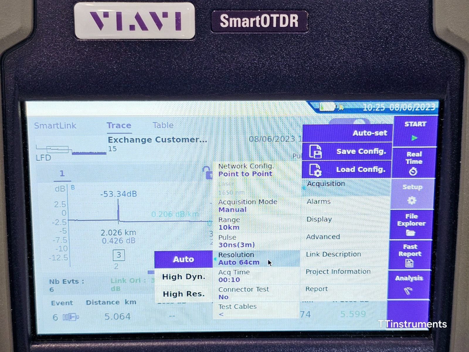 Viavi JDSU E118FA65PPM SmartOTDR 1650 nm 32 dB LIVE/Filtered APC SM PON OTDR VFL