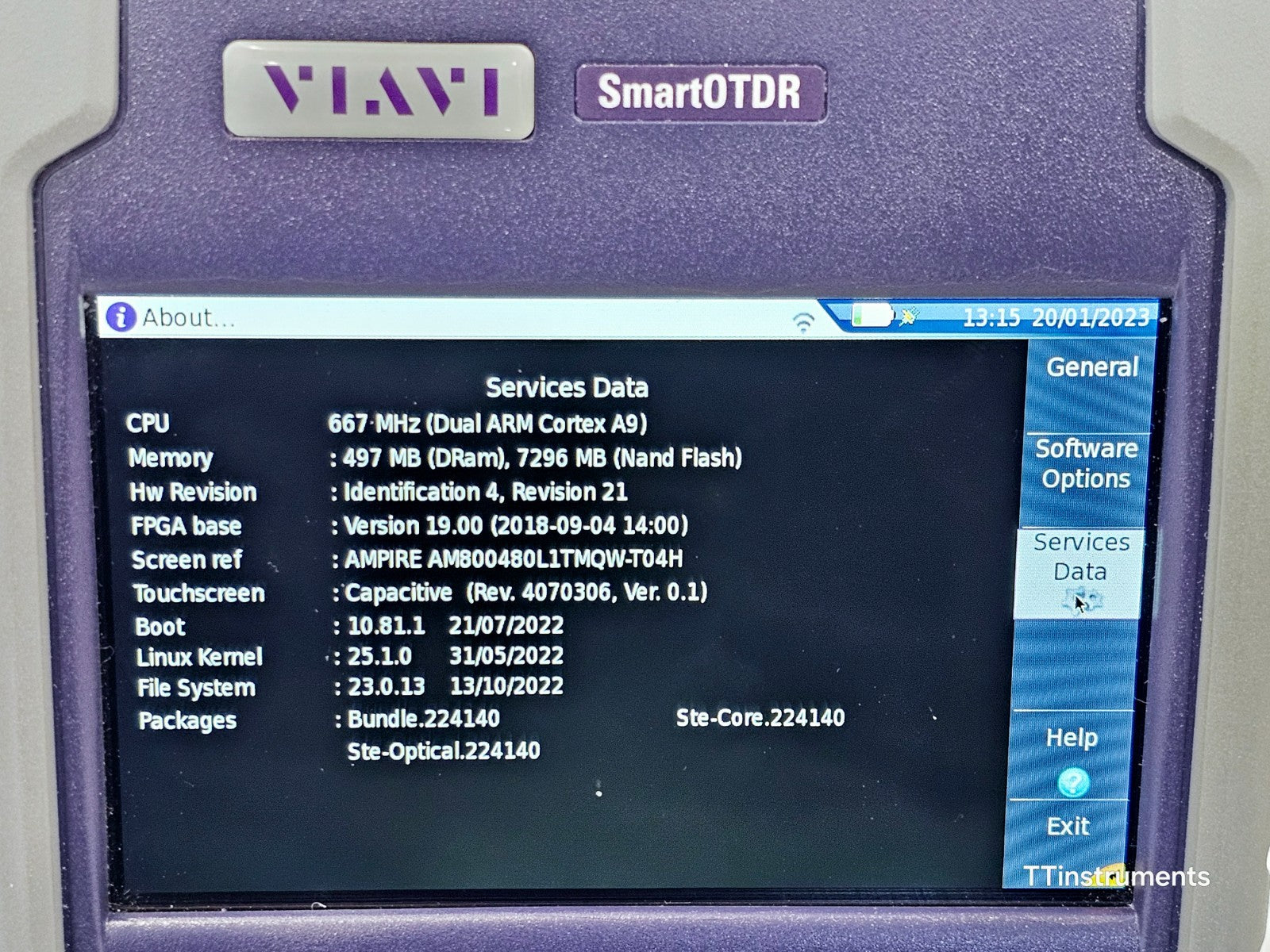 Viavi JDSU E118FA65PPM SmartOTDR 1650 nm 32 dB LIVE Filtered APC SM PON OTDR VFL