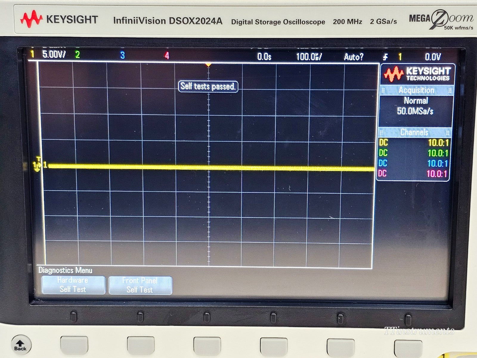 Keysight DSOX2024A oscilloscope power connector and mains input detail
