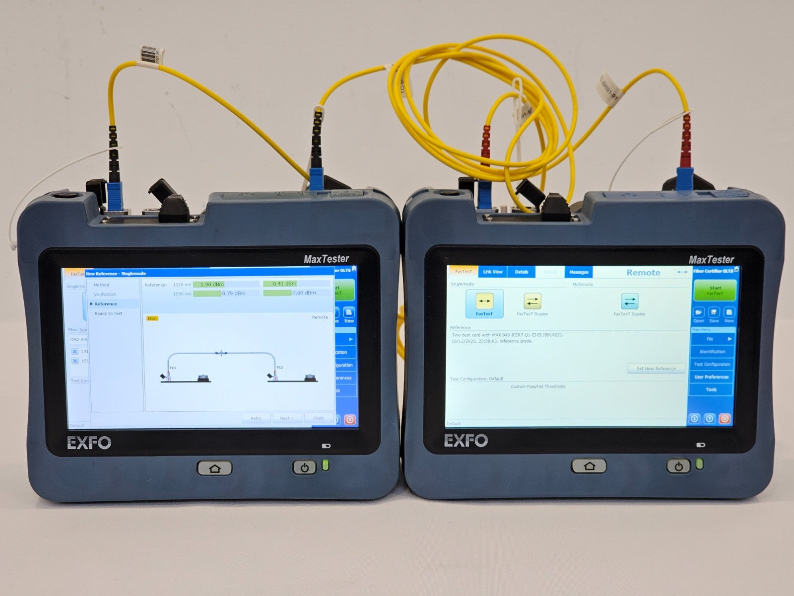 Calibrated EXFO OLTS MAX-940 ICERT QUAD 850/1300 1310/1550 SM MM Fiber Certifier