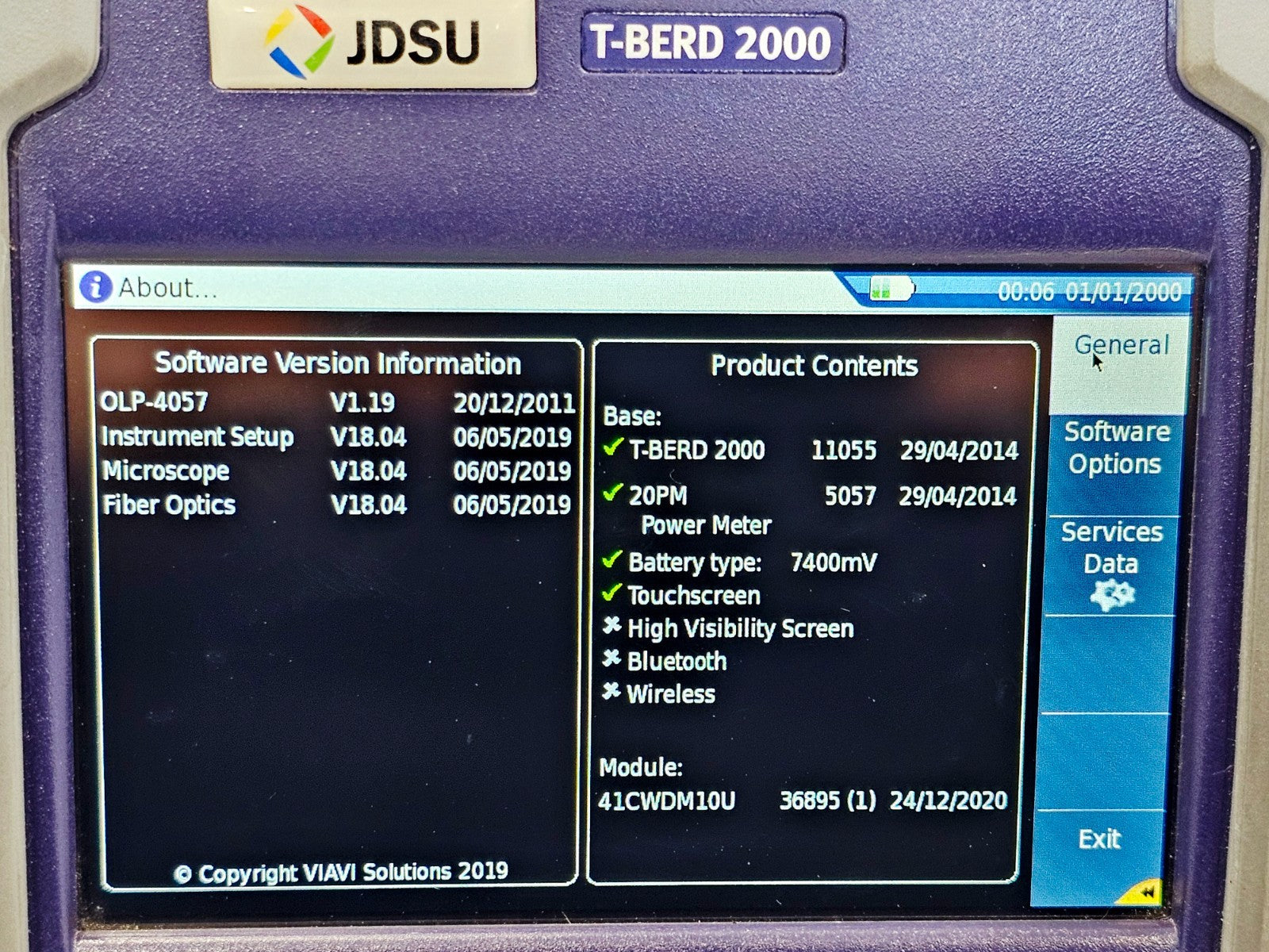 VIAVI JDSU T-BERD 2000 + 41CWDM10U CWDM OTDR 1431-1611nm 10 Wavelength 35dB11
